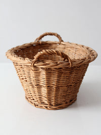 vintage oval willow gathering basket