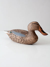 hand-carved shoveler hen duck by Bill Reinsager, 1993