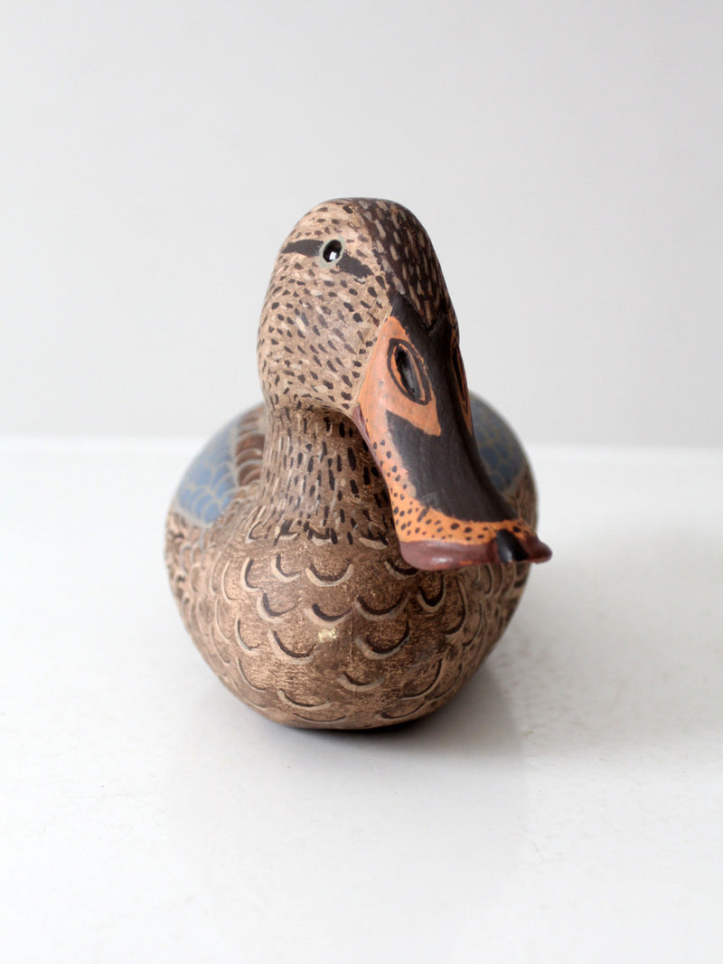 hand-carved shoveler hen duck by Bill Reinsager, 1993