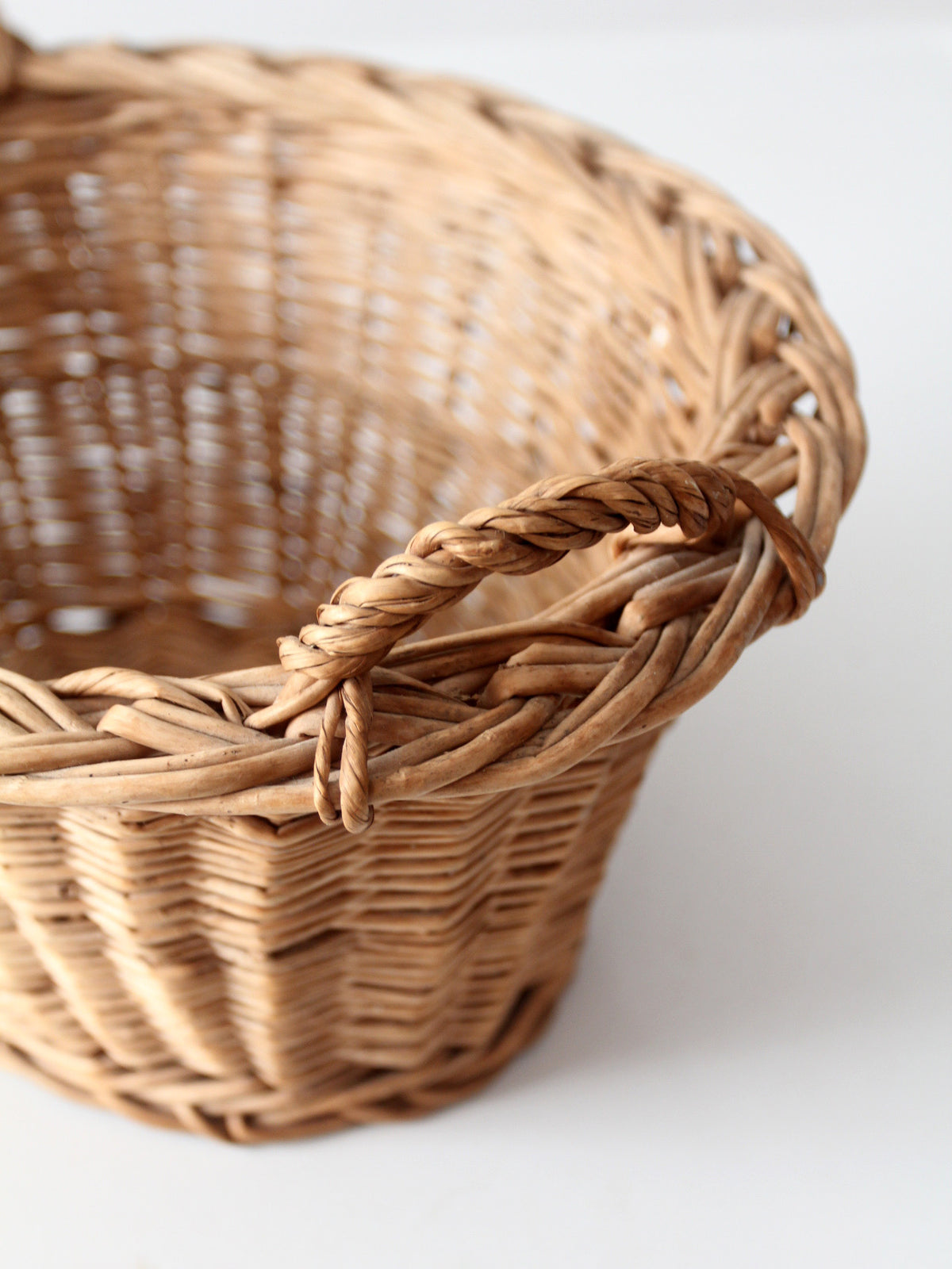 vintage oval willow gathering basket