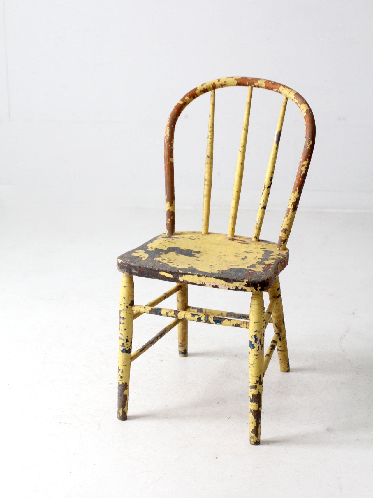 antique chippy paint spindle back chair – 86 Vintage