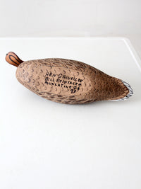 hand-carved shoveler hen duck by Bill Reinsager, 1993