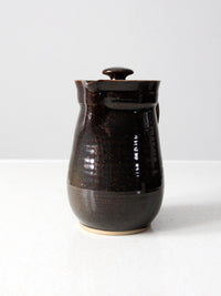 1970s handmade studio pottery lidded pitcher