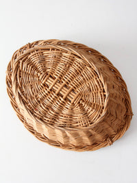 vintage oval willow gathering basket