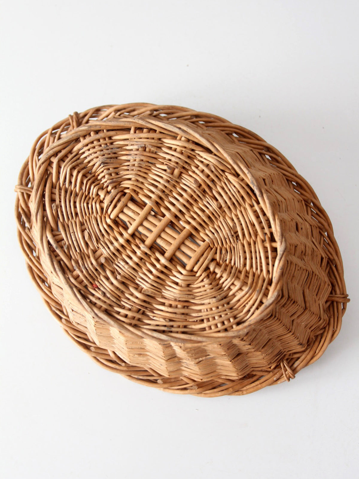 vintage oval willow gathering basket