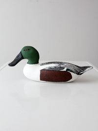 vintage hand-carved drake shoveler by Bill Reinsager, 1993