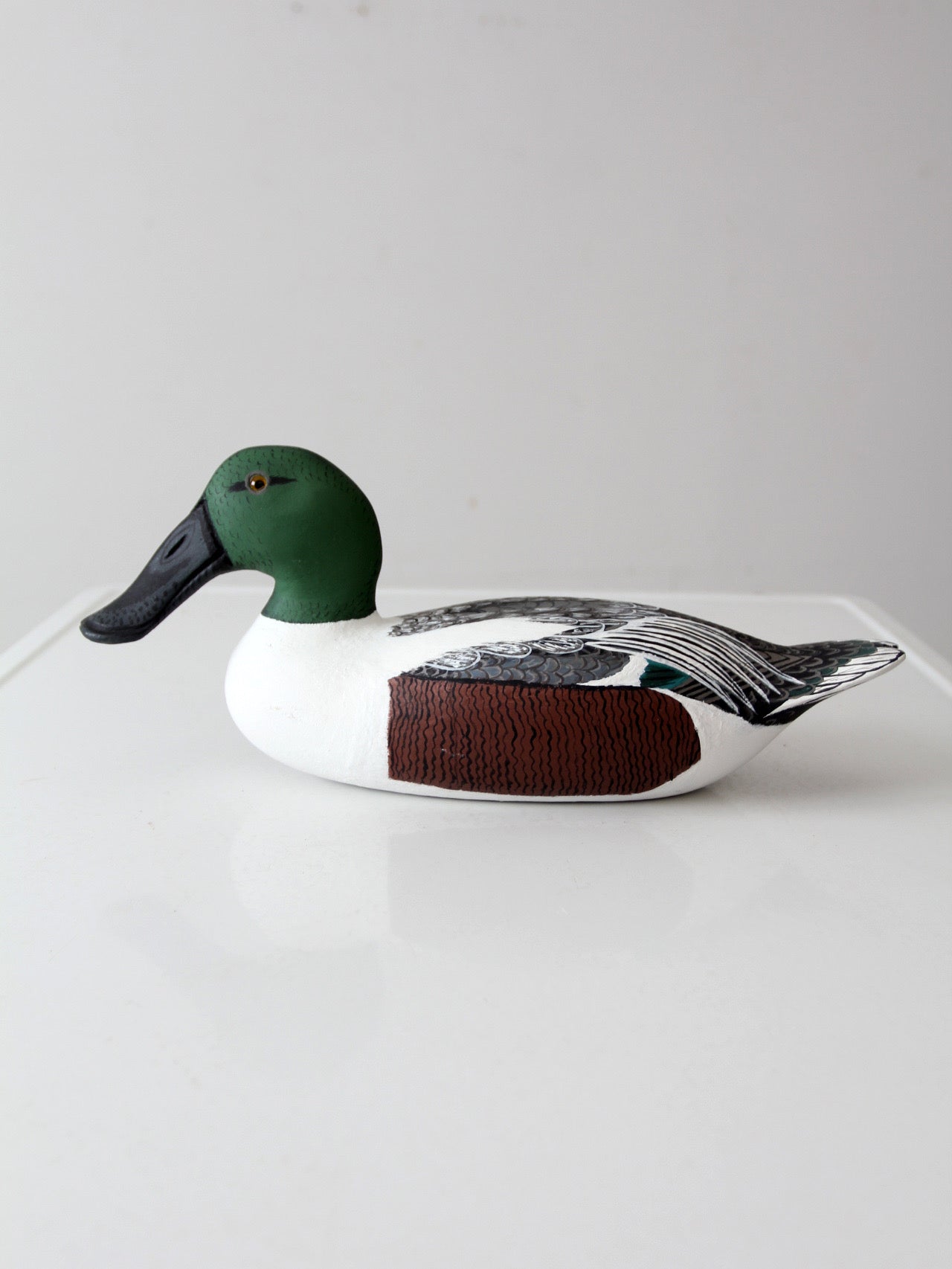 vintage hand-carved drake shoveler by Bill Reinsager, 1993