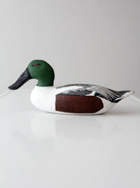 vintage hand-carved drake shoveler by Bill Reinsager, 1993