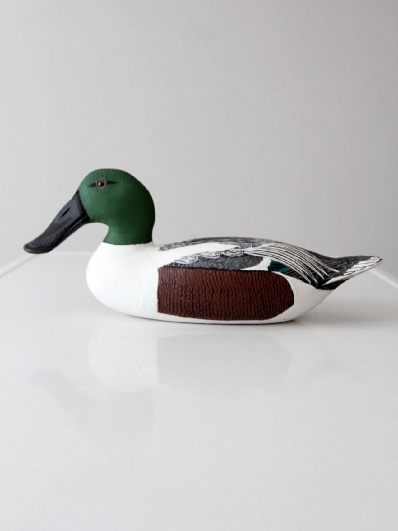 vintage hand-carved drake shoveler by Bill Reinsager, 1993