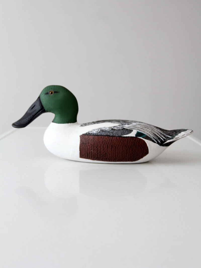 vintage hand-carved drake shoveler by Bill Reinsager, 1993