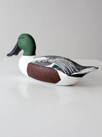 vintage hand-carved drake shoveler by Bill Reinsager, 1993