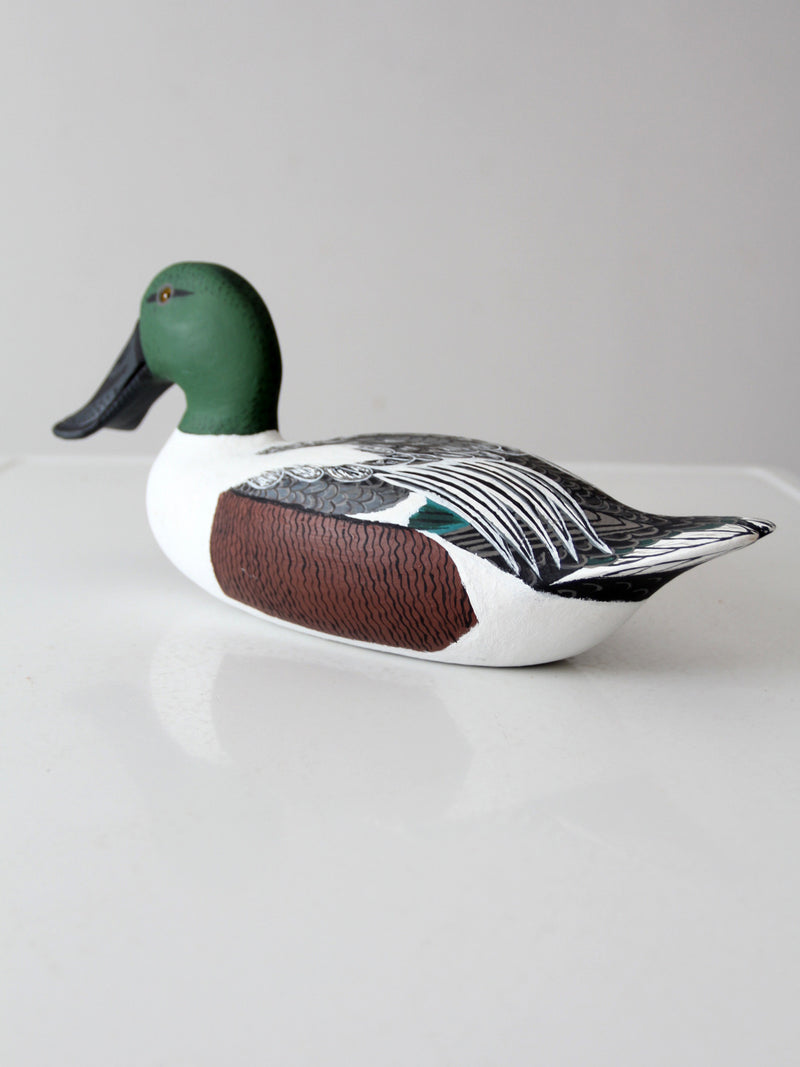 vintage hand-carved drake shoveler by Bill Reinsager, 1993