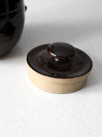 1970s handmade studio pottery lidded pitcher