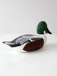 vintage hand-carved drake shoveler by Bill Reinsager, 1993