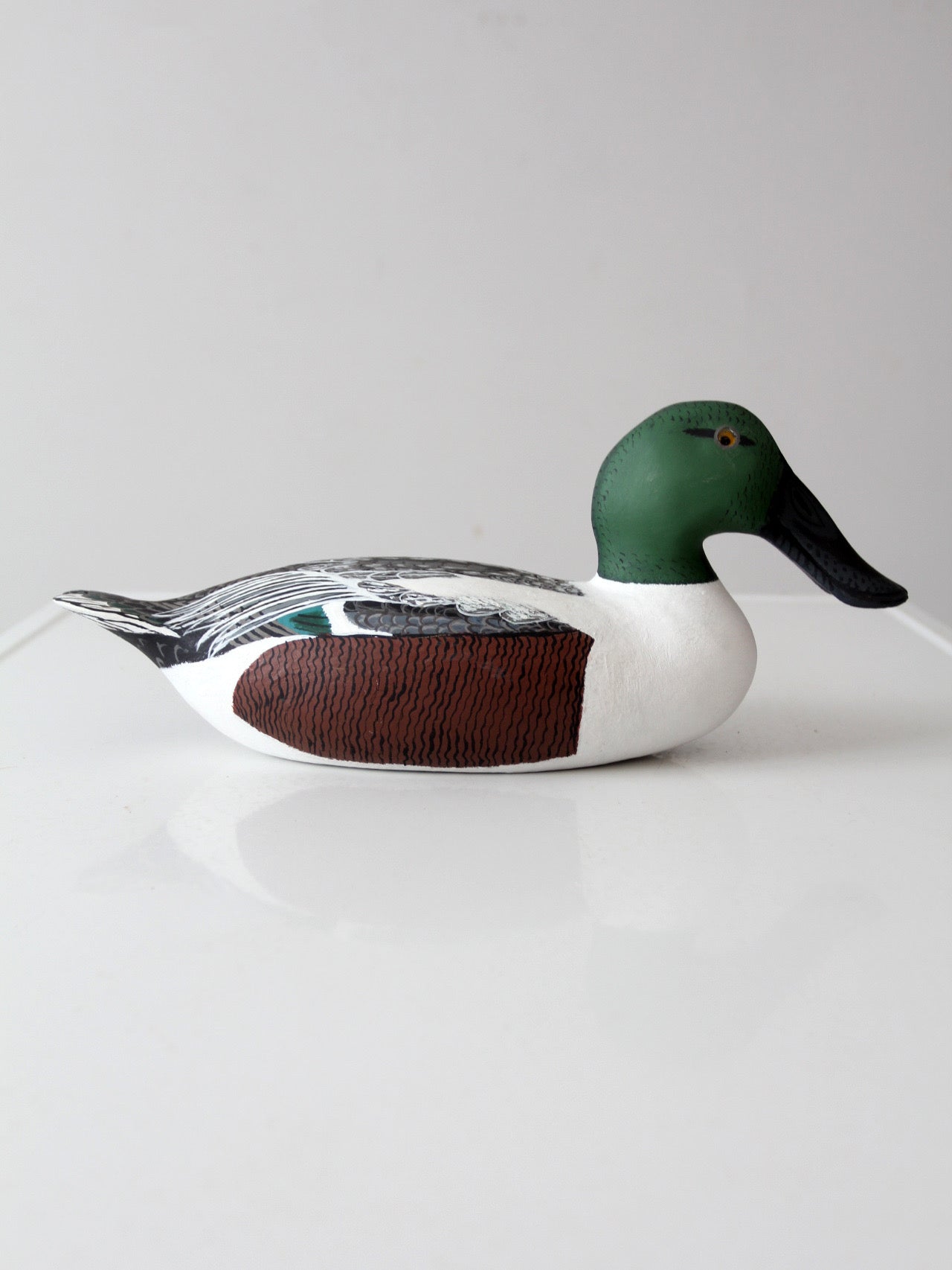 vintage hand-carved drake shoveler by Bill Reinsager, 1993