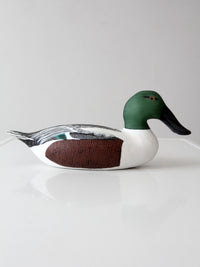 vintage hand-carved drake shoveler by Bill Reinsager, 1993
