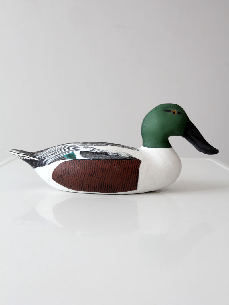 vintage hand-carved drake shoveler by Bill Reinsager, 1993
