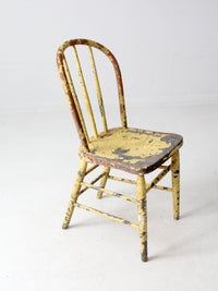 antique chippy paint spindle back chair