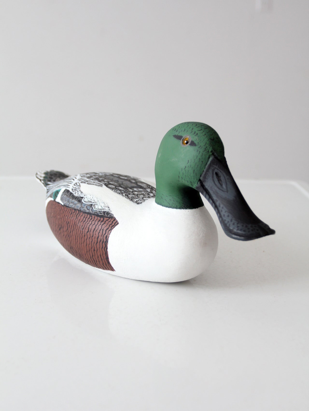 vintage hand-carved drake shoveler by Bill Reinsager, 1993