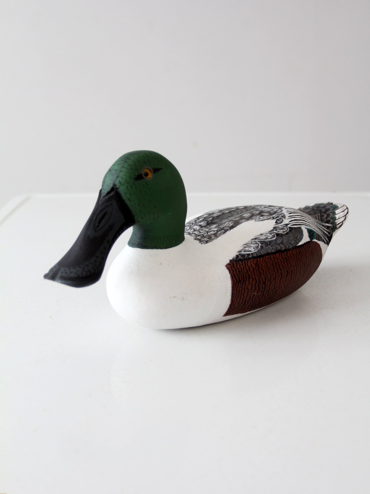 vintage hand-carved drake shoveler by Bill Reinsager, 1993