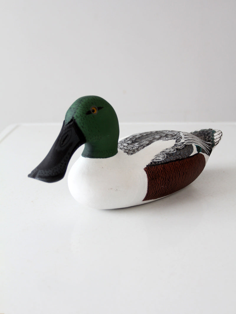 vintage hand-carved drake shoveler by Bill Reinsager, 1993