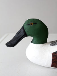 vintage hand-carved drake shoveler by Bill Reinsager, 1993