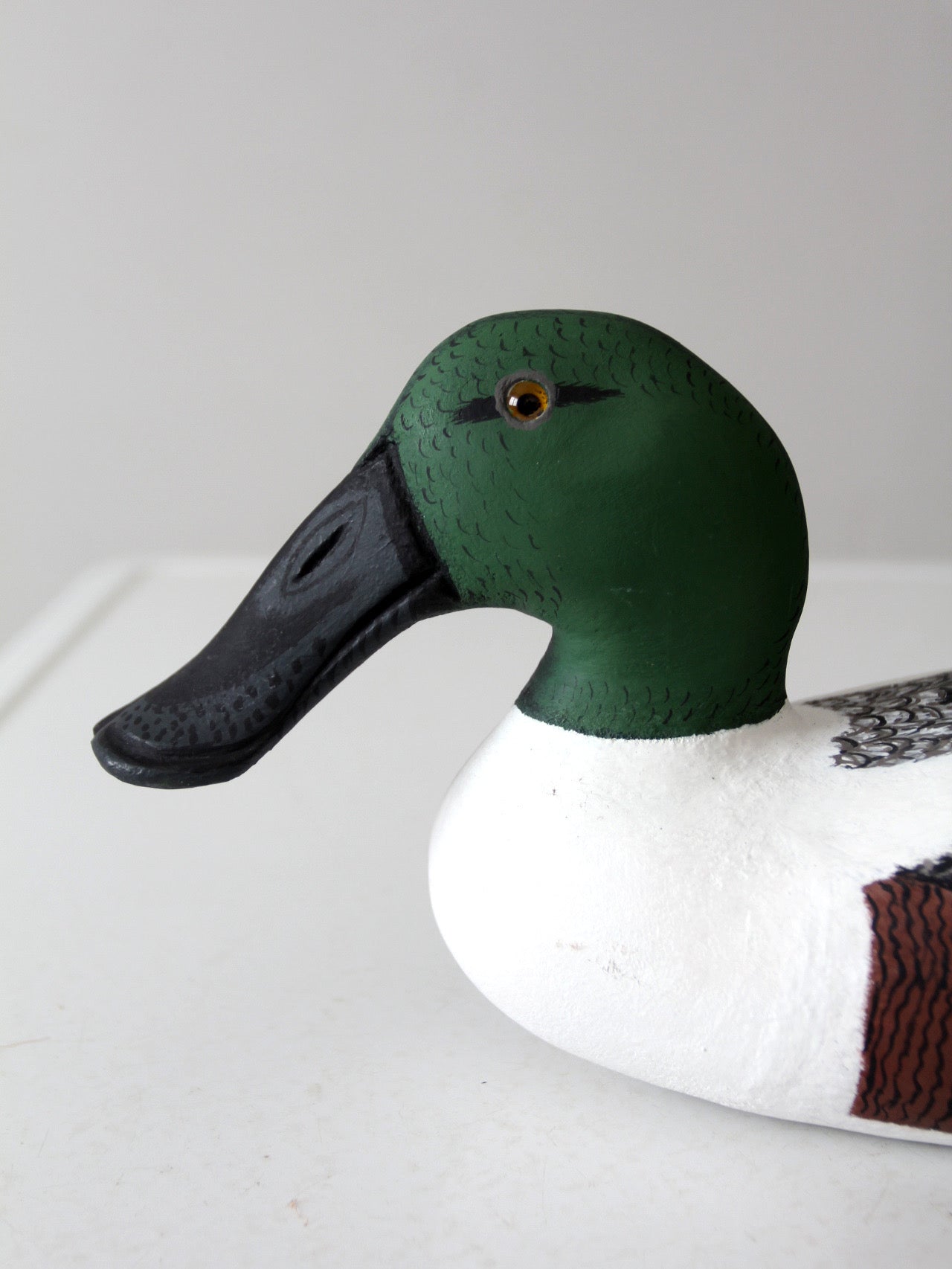 vintage hand-carved drake shoveler by Bill Reinsager, 1993
