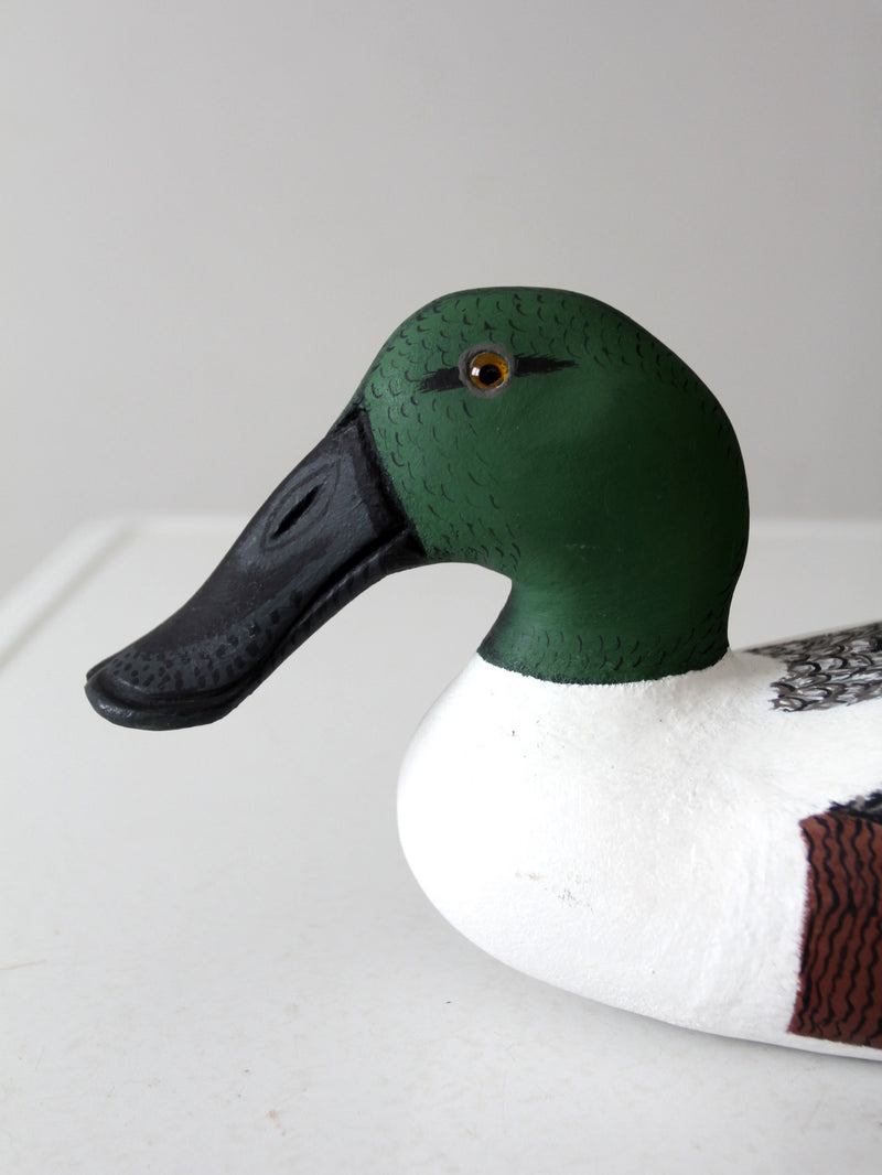 vintage hand-carved drake shoveler by Bill Reinsager, 1993