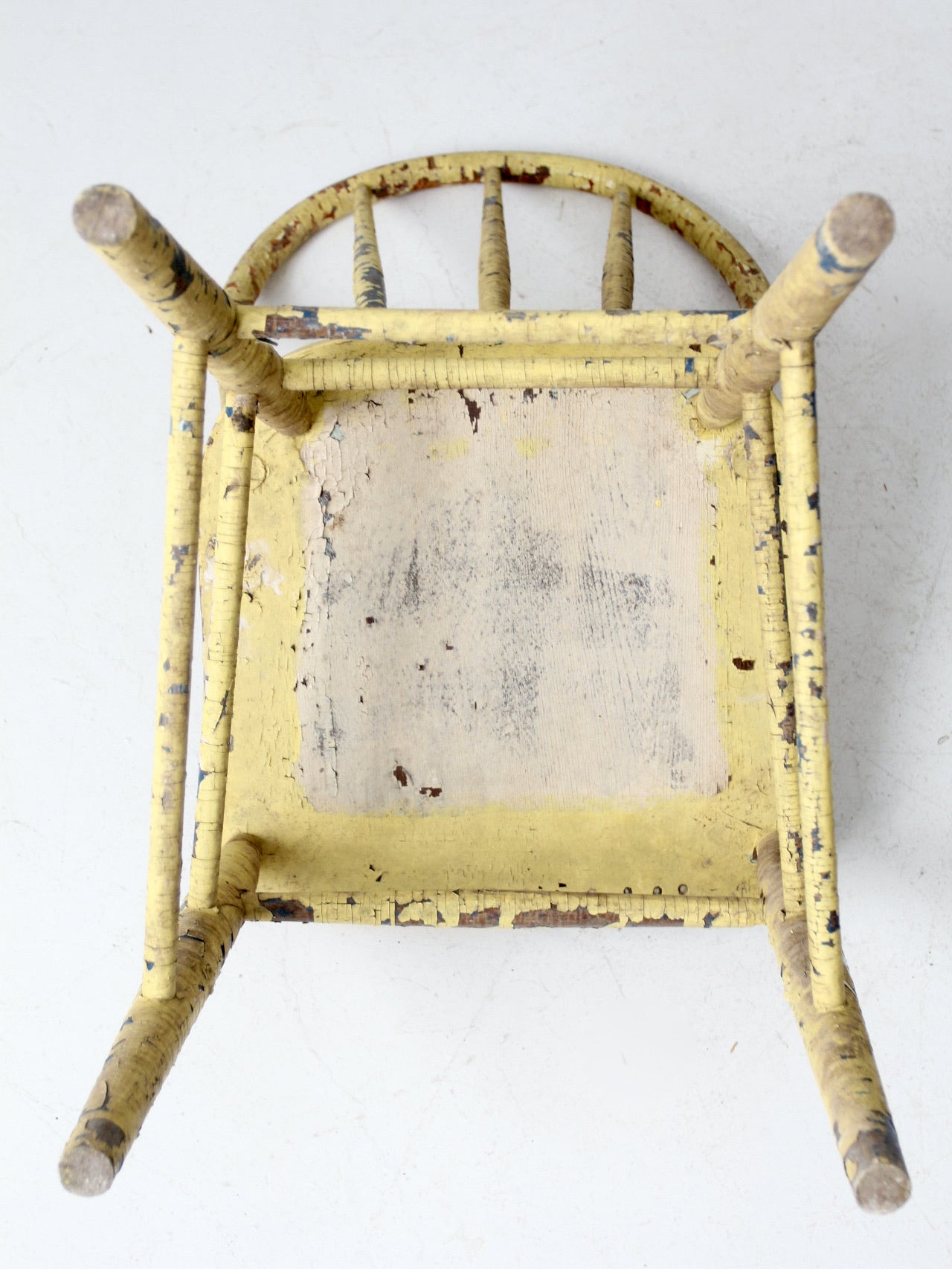 antique chippy paint spindle back chair – 86 Vintage