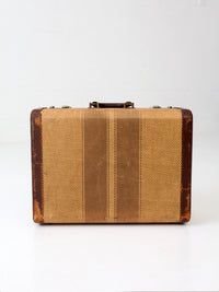 vintage striped tweed suitcase