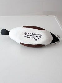 vintage hand-carved drake shoveler by Bill Reinsager, 1993