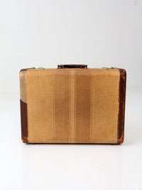 vintage striped tweed suitcase