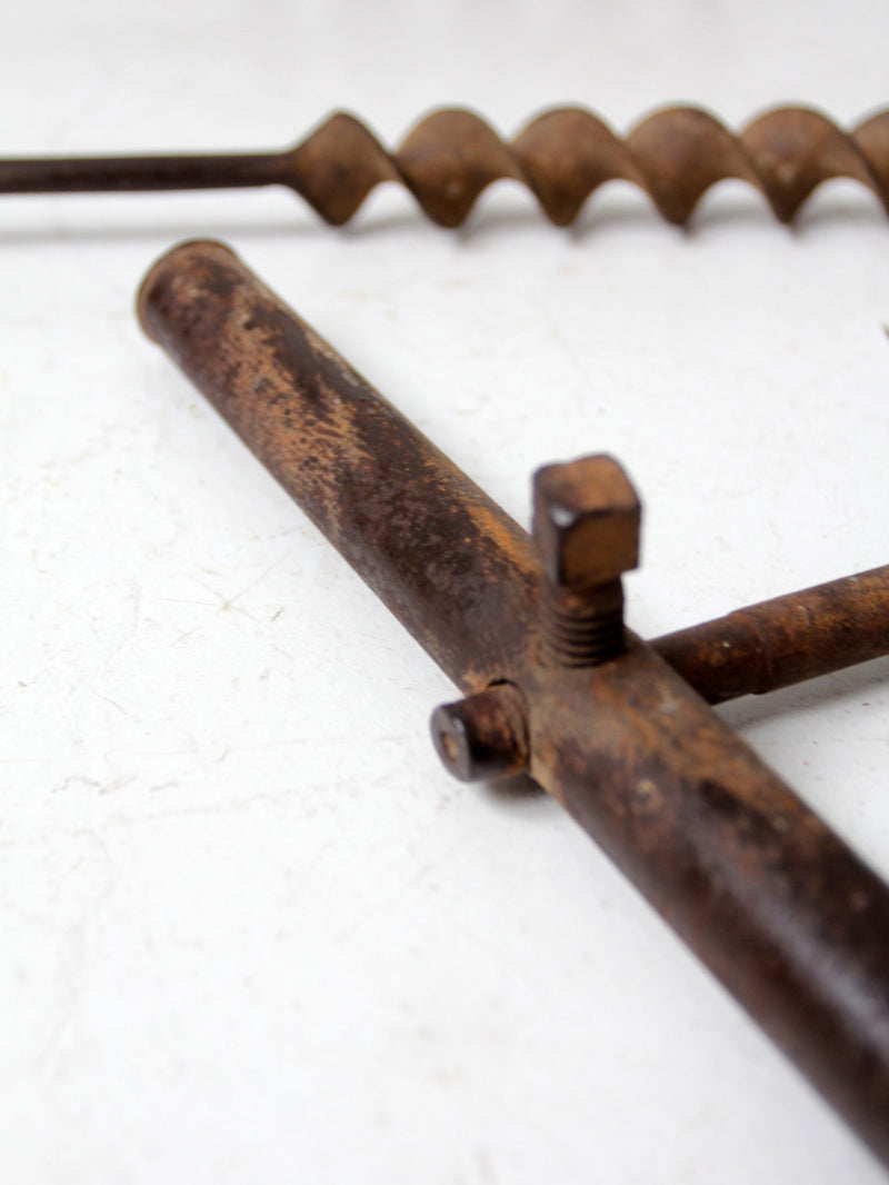antique primitive t-handle drill set of 3