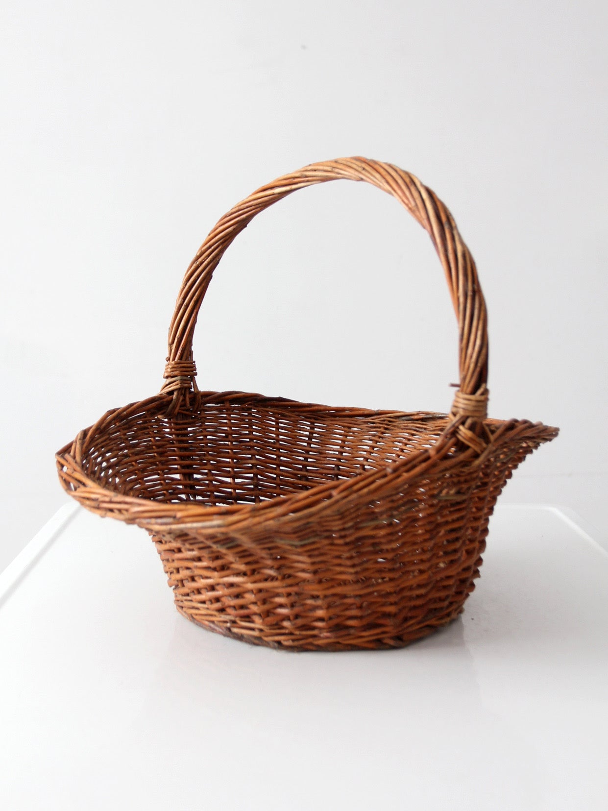 vintage wicker gathering basket