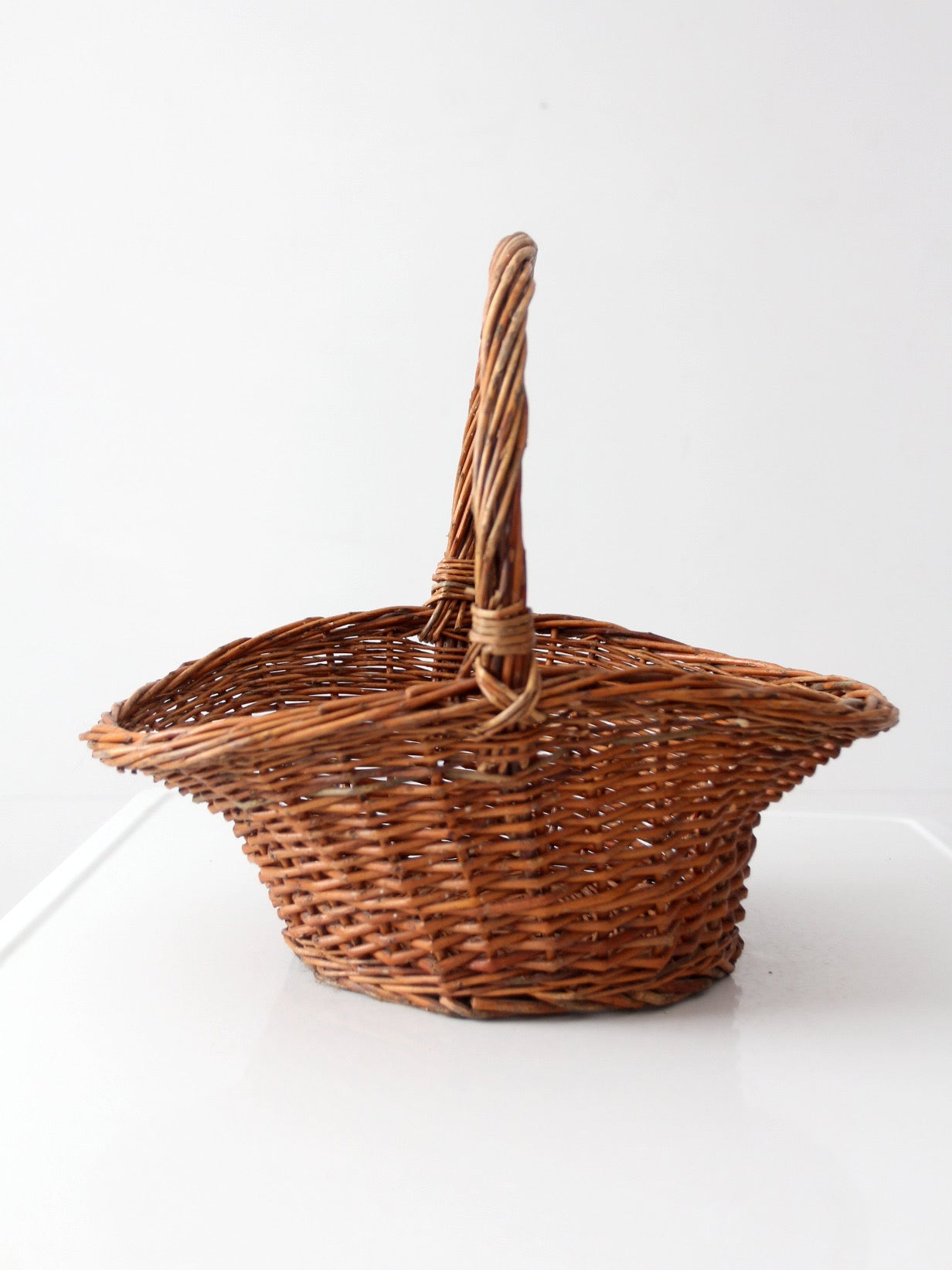 vintage wicker gathering basket