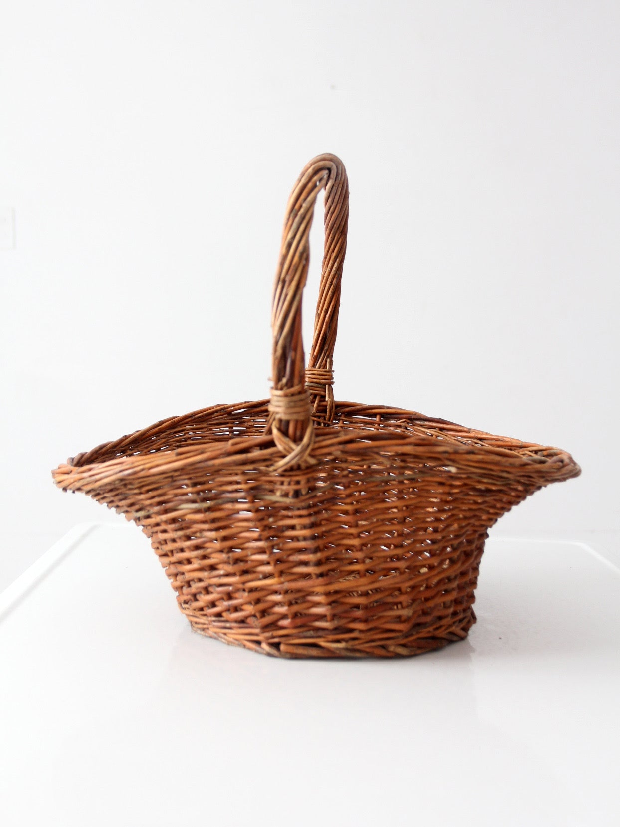 vintage wicker gathering basket