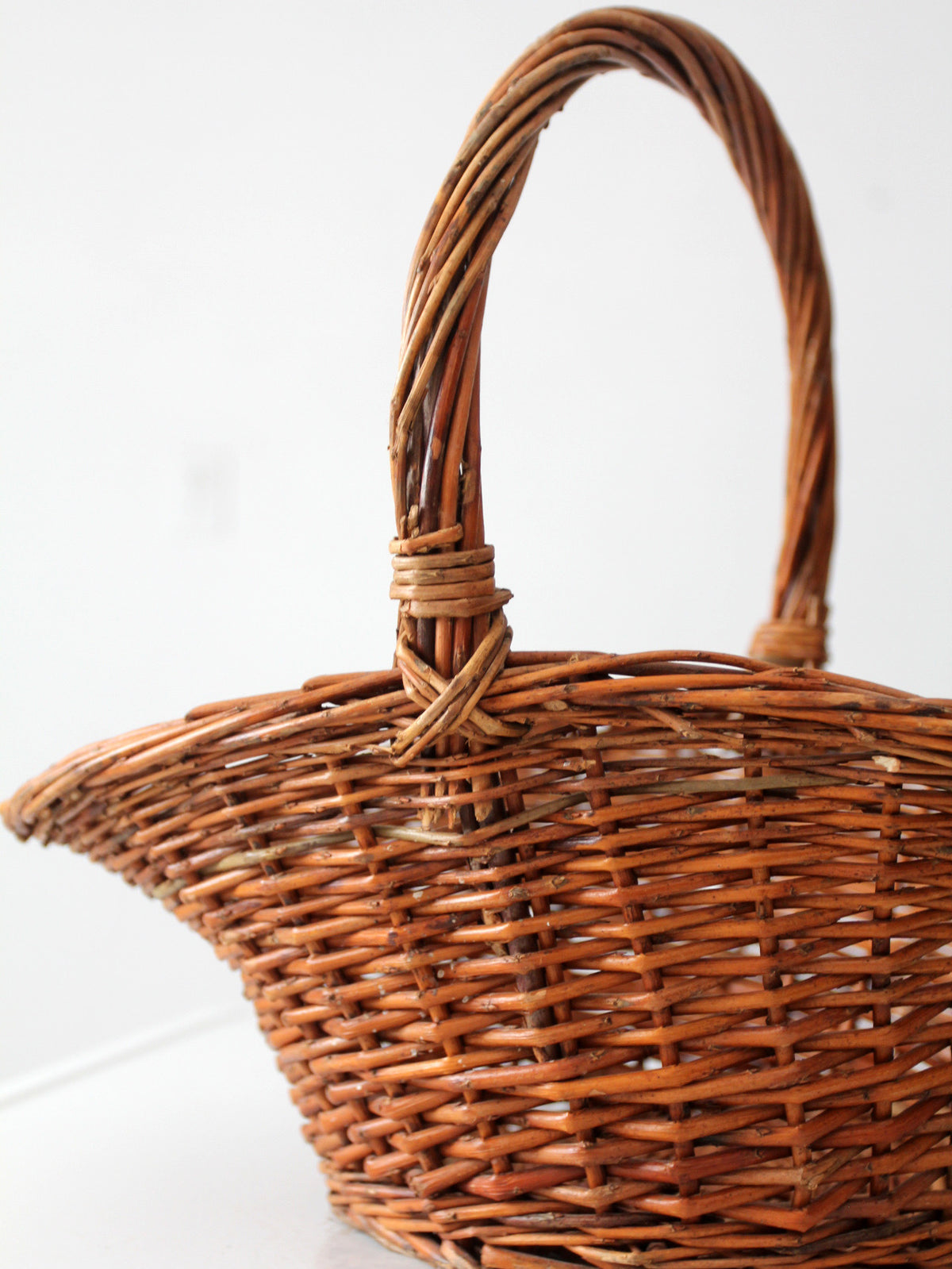 vintage wicker gathering basket