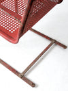 mid century red metal patio chair