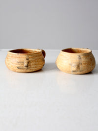 vintage studio pottery mugs pair
