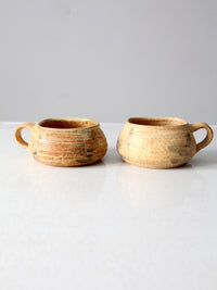 vintage studio pottery mugs pair