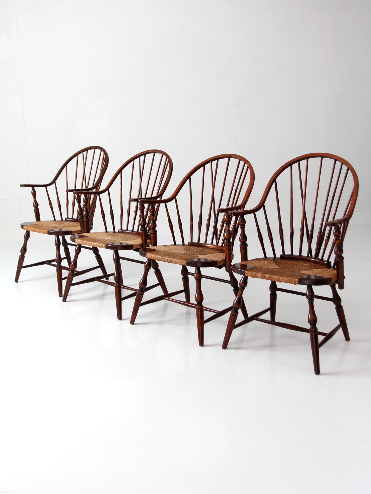 vintage Windsor armchairs, set of 4