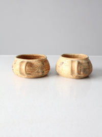 vintage studio pottery mugs pair