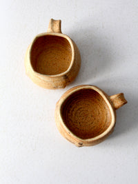 vintage studio pottery mugs pair