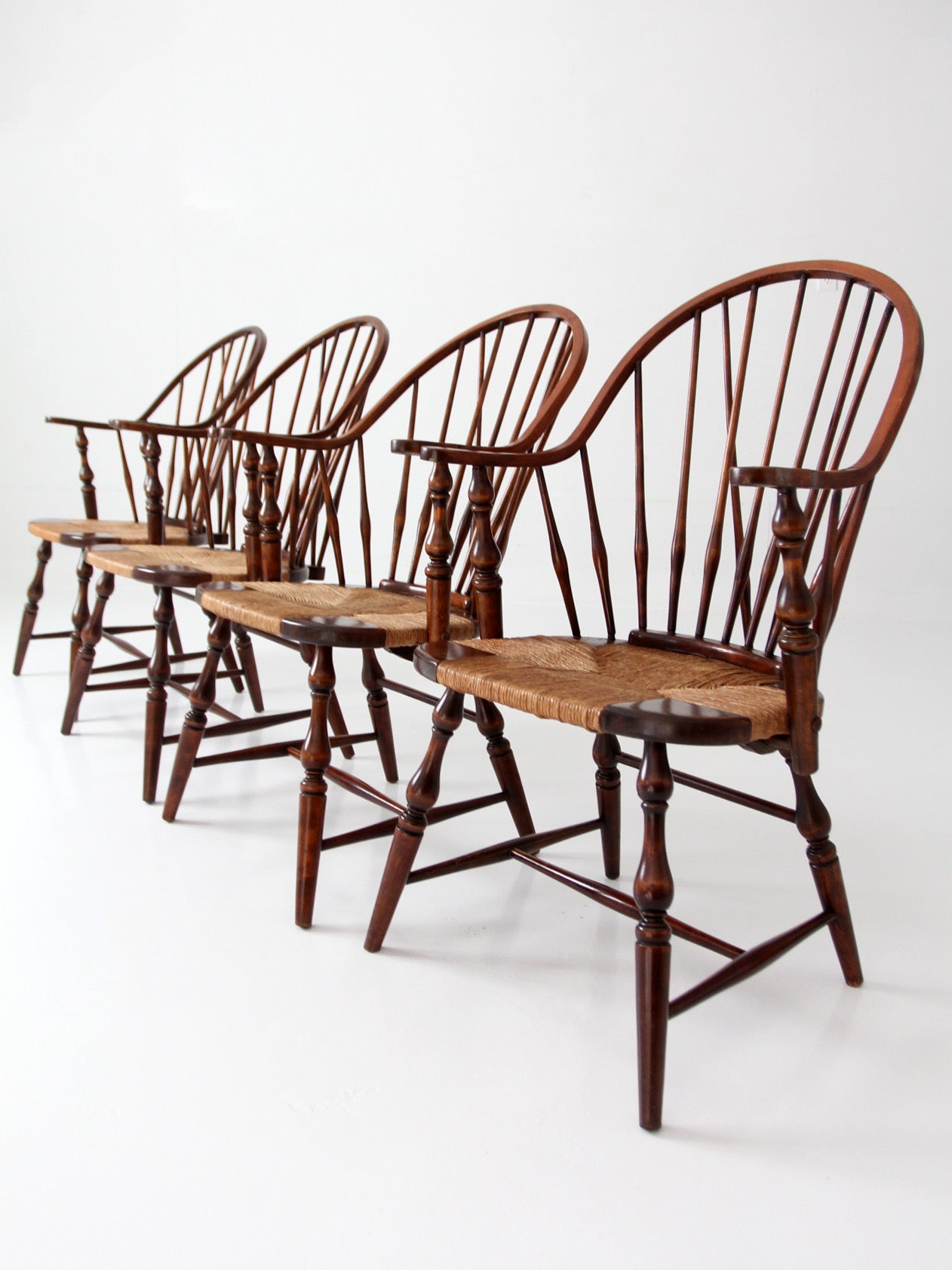 vintage Windsor armchairs, set of 4