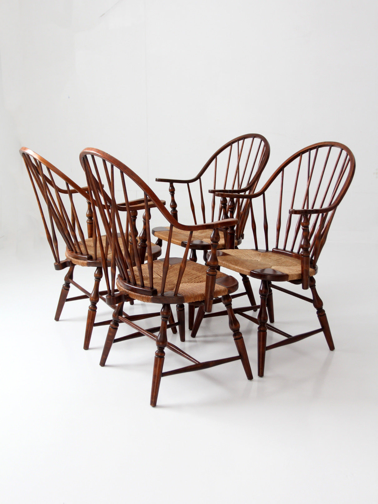 vintage Windsor armchairs, set of 4