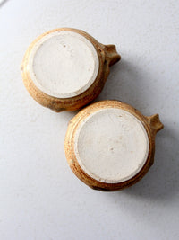 vintage studio pottery mugs pair