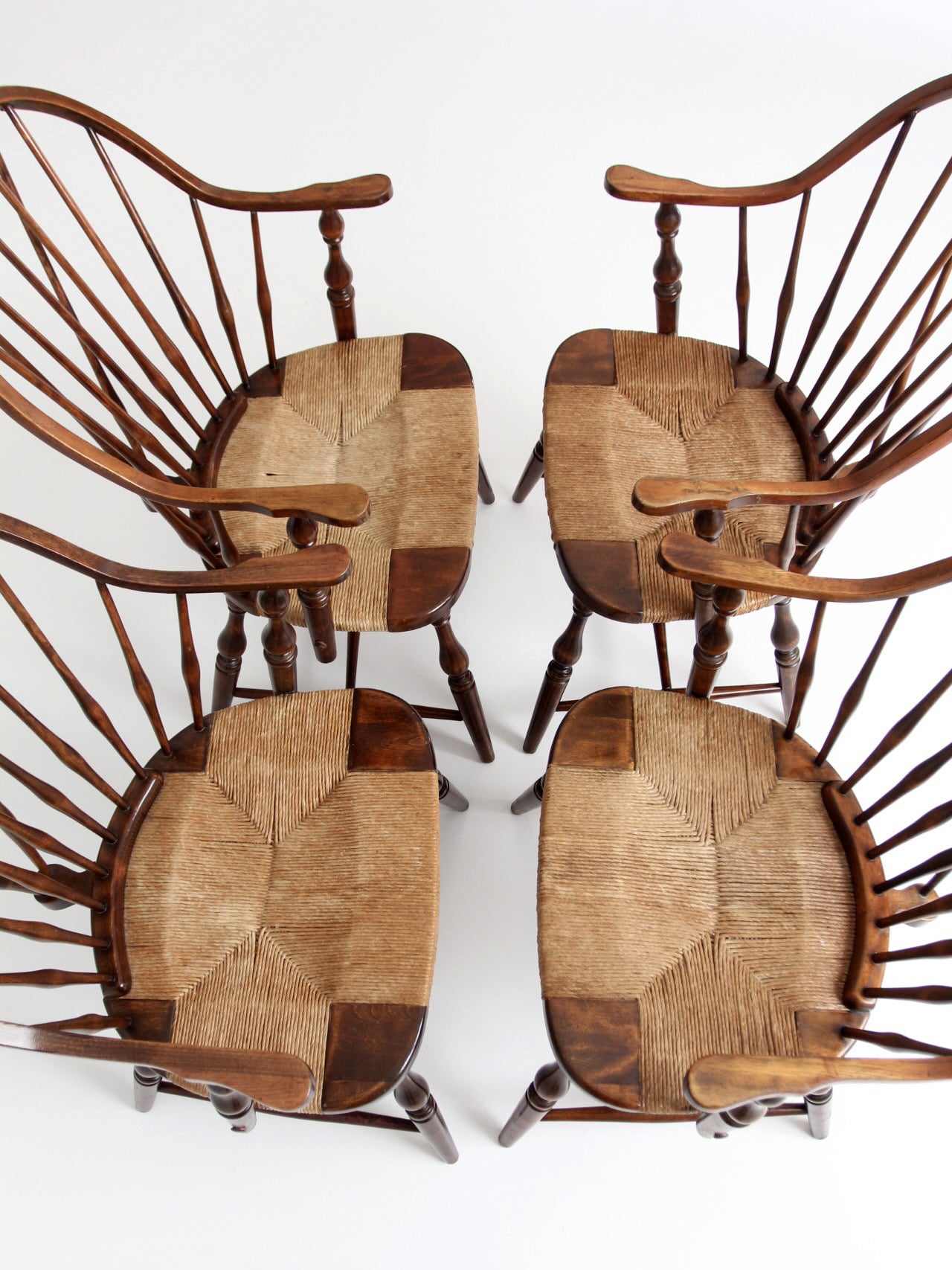 vintage Windsor armchairs, set of 4