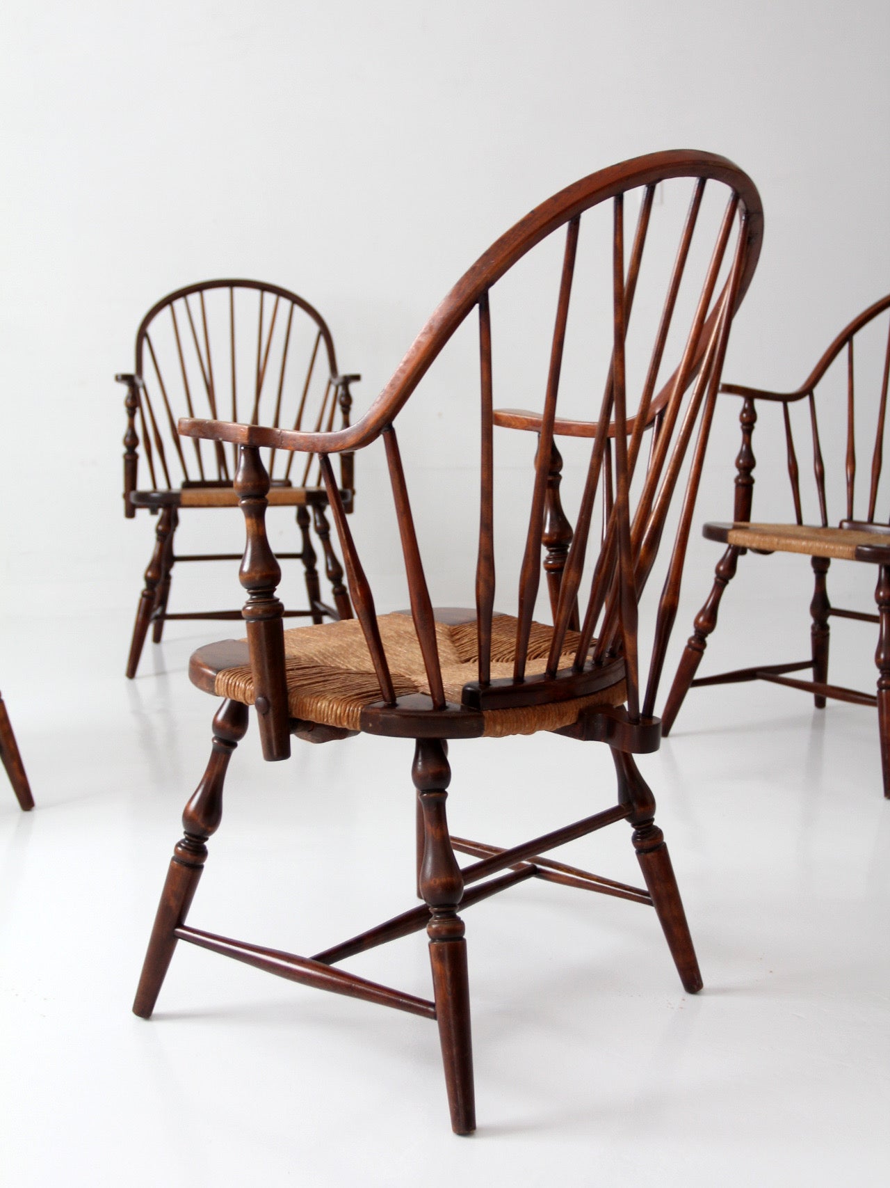 vintage Windsor armchairs, set of 4