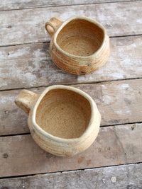 vintage studio pottery mugs pair