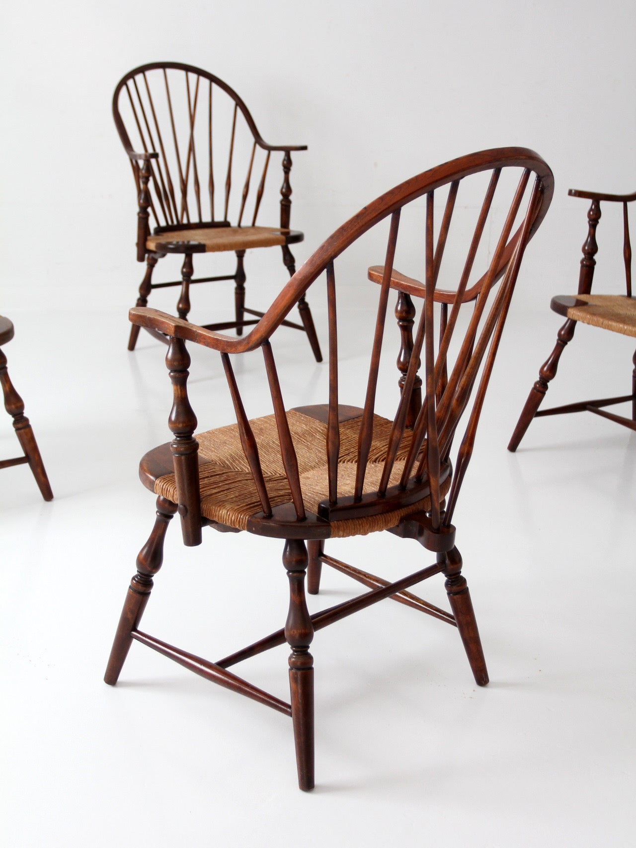 vintage Windsor armchairs, set of 4